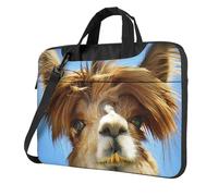 KAPPTYY Funny Alpaca Llama Print Structured Laptop Bag Oxford Cloth Briefcase Padded Shoulder Case With Front Pockets