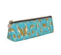 KAPPTYY Funny Cartoon Kangaroo Zoo School Wide Opening Pencil Pen Case,Lightweight Spacious Pencils Pouch Zipper Stationery Bag