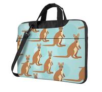 KAPPTYY Funny For Kangaroo Zoo Print Structured Laptop Bag Oxford Cloth Briefcase Padded Shoulder Case