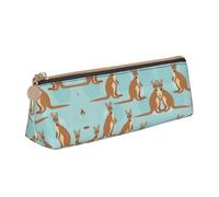 KAPPTYY Funny for Kangaroo Zoo School Wide Opening Pencil Pen Case,Lightweight Spacious Pencils Pouch Zipper Stationery Bag