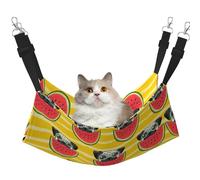 KAPPTYY Funny French Bullfighting Watermelon Hanging Pet Hammock Bed With Adjustable Straps And Metal Hooks Double Sided Bed