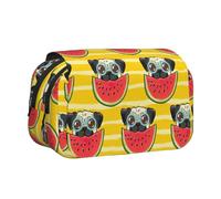 KAPPTYY Funny French Bullfighting Watermelon Printing Pencil Case for Pencils, Handy Storage Box for Watercolor Pens Or Markers