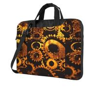 KAPPTYY Gears Clock Bronze Century Print Structured Laptop Bag Oxford Cloth Briefcase Padded Shoulder Case