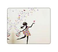 KAPPTYY Girl Dance Butterfly Printing Large Gaming Mouse Pad, Computer Keyboard Mouse Mat Desk Pad For Gaming Rooms, Home Offices