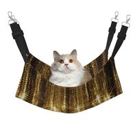 KAPPTYY Gold Sequin Sparkle Hanging Pet Hammock Bed With Adjustable Straps And Metal Hooks Double Sided Bed