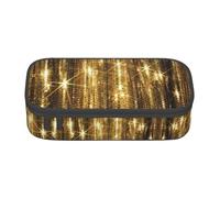 KAPPTYY Gold Sequin Sparkle Original High Capacity Pencil Case,Big Pen Box Organizer Portable Aesthetic Supply for Adults