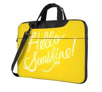 KAPPTYY Goodlooking Hello Sunshine Print Structured Laptop Bag Oxford Cloth Briefcase Padded Shoulder Case With Front Pockets