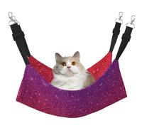 KAPPTYY Gradient Sequin Sparkle Hanging Pet Hammock Bed With Adjustable Straps And Metal Hooks Double Sided Bed