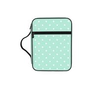 KAPPTYY Green Polka Dots Lightweight Bible Cover Case with Pen Slots & Zipper Pockets Portable Organizer Bag for Notebook Tablet