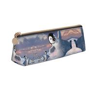 KAPPTYY Happy Penguin School Wide Opening Pencil Pen Case,Lightweight Spacious Pencils Pouch Zipper Stationery Bag