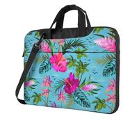KAPPTYY Hello Hawaii Print Structured Laptop Bag Oxford Cloth Briefcase Padded Shoulder Case With Front Pockets