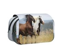 KAPPTYY Horses Running Art Printing Pencil Case for Pencils, Handy Storage Box for Watercolor Pens Or Markers
