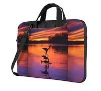 KAPPTYY Hunting Flying Wild Ducks Print Structured Laptop Bag Oxford Cloth Briefcase Padded Shoulder Case