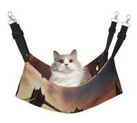 KAPPTYY I Love London Hanging Pet Hammock Bed With Adjustable Straps And Metal Hooks Double Sided Bed