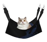 KAPPTYY Illustration Gecko Hanging Pet Hammock Bed With Adjustable Straps And Metal Hooks Double Sided Bed