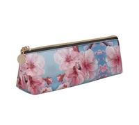 KAPPTYY Japanese Cherry Flowers School Wide Opening Pencil Pen Case,Lightweight Spacious Pencils Pouch Zipper Stationery Bag