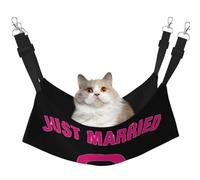 KAPPTYY Just Married Hanging Pet Hammock Bed With Adjustable Straps And Metal Hooks Double Sided Bed