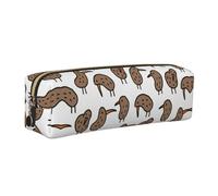 KAPPTYY Kiwi Birds Cute Printing School Leather Pencil Case with Zipper,Cute Pen Pouch for Boys Girls,Back to School' Supplies