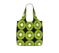 KAPPTYY Kiwi Slice Printed Shopping Tote Bag Foldable, Reusable Grocery Bag, Compact Lightweight Bag for Commuting
