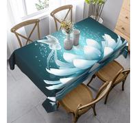 KAPPTYY Lotus Flowers Printing Elegant Party Tablecloth Cover With Soft Thick Fabric For Banquet Celebration