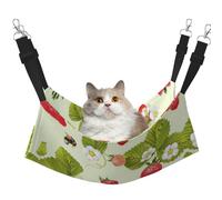 KAPPTYY Lovely Strawberry Hanging Pet Hammock Bed With Adjustable Straps And Metal Hooks Double Sided Bed