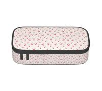 KAPPTYY Lovely Sweet Red Cherry Original High Capacity Pencil Case,Big Pen Box Organizer Portable Aesthetic Supply for Adults