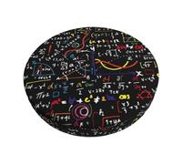 KAPPTYY Math Formula Printed Protective Chair Pad Easy To Install Round Stool Cover For Home And Business Use