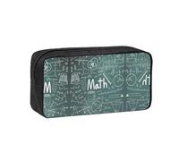 KAPPTYY Math Lesson Word Printed Large Pencil Pouch, Durable Zipper Pen Case with Handle, for Office College Journaling