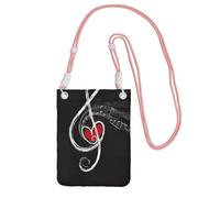 KAPPTYY Music Symbols Love Printing Fashion Cell Phone Bag Universal Outdoor Phone Pouch Case Gadget Pocket Suitable For Any Phone