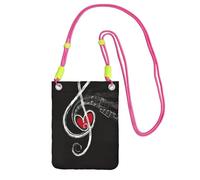 KAPPTYY Music Symbols Love Printing Fashion Cell Phone Bag Universal Outdoor Phone Pouch Case Gadget Pocket Suitable For Any Phone