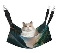 KAPPTYY Palm Trees And Sea Turtles Diving Underwater Hanging Pet Hammock Bed With Adjustable Straps And Metal Hooks Double Sided Bed
