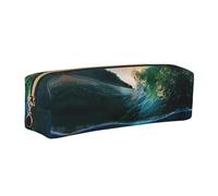 KAPPTYY Palm Trees and Sea Turtles Diving Underwater Printing School Leather Pencil Case with Zipper,Cute Pen Pouch for Boys Girls,Back to School' Supplies