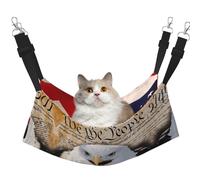 KAPPTYY Patriotic Bald Eagle With American Flag Hanging Pet Hammock Bed With Adjustable Straps And Metal Hooks Double Sided Bed