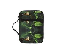 KAPPTYY Peace Tree Frog Lightweight Bible Cover Case with Pen Slots & Zipper Pockets Portable Organizer Bag for Notebook Tablet