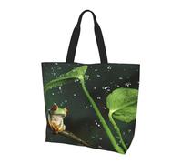 KAPPTYY Peace Tree Frog Printed Shoulder Bag For Women Large Reusable Tote Bag Trendy Handbag For Travel Shopping