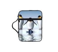 KAPPTYY Penguin Lightweight Bible Cover Case with Pen Slots & Zipper Pockets Portable Organizer Bag for Notebook Tablet