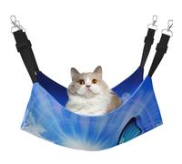 KAPPTYY Personalized Beauty Butterfly Hanging Pet Hammock Bed With Adjustable Straps And Metal Hooks Double Sided Bed