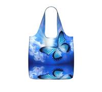 KAPPTYY Personalized Beauty Butterfly Printed Shopping Tote Bag Foldable, Reusable Grocery Bag, Compact Lightweight Bag for Commuting