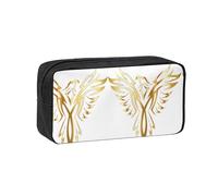 KAPPTYY Phoenix Printed Large Pencil Pouch, Durable Zipper Pen Case with Handle, for Office College Journaling