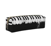 KAPPTYY Piano Printing School Leather Pencil Case with Zipper,Cute Pen Pouch for Boys Girls,Back to School' Supplies