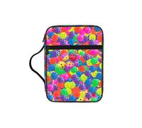 KAPPTYY Pickleball Balls Colors Pattern Lightweight Bible Cover Case with Pen Slots & Zipper Pockets Portable Organizer Bag for Notebook Tablet