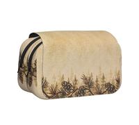 KAPPTYY Pine Cone Border Printing Pencil Case for Pencils, Handy Storage Box for Watercolor Pens Or Markers