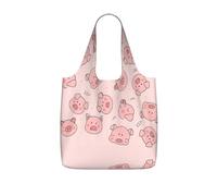 KAPPTYY Pink cute pig Printed Shopping Tote Bag Foldable, Reusable Grocery Bag, Compact Lightweight Bag for Commuting
