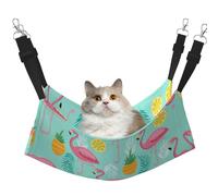 KAPPTYY Pink Flamingo Hanging Pet Hammock Bed With Adjustable Straps And Metal Hooks Double Sided Bed