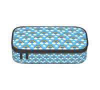 KAPPTYY Rainbow Clouds Raindrop Original High Capacity Pencil Case,Big Pen Box Organizer Portable Aesthetic Supply for Adults