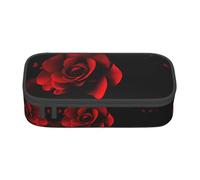 KAPPTYY Red Rose Original High Capacity Pencil Case,Big Pen Box Organizer Portable Aesthetic Supply for Adults