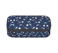 KAPPTYY Rocket in Space Original High Capacity Pencil Case,Big Pen Box Organizer Portable Aesthetic Supply for Adults