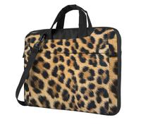 KAPPTYY Rough Leopard Print Print Structured Laptop Bag Oxford Cloth Briefcase Padded Shoulder Case With Front Pockets