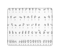 KAPPTYY Sign Language Alphabet Printing Large Gaming Mouse Pad, Computer Keyboard Mouse Mat Desk Pad For Gaming Rooms, Home Offices