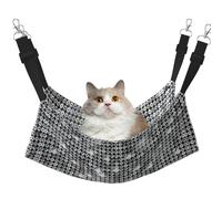 KAPPTYY Silver Sequin Sparkle Pattern Hanging Pet Hammock Bed With Adjustable Straps And Metal Hooks Double Sided Bed
